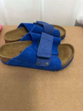 Birkenstock Kids Royal Blue Double Strap Slide Sandals